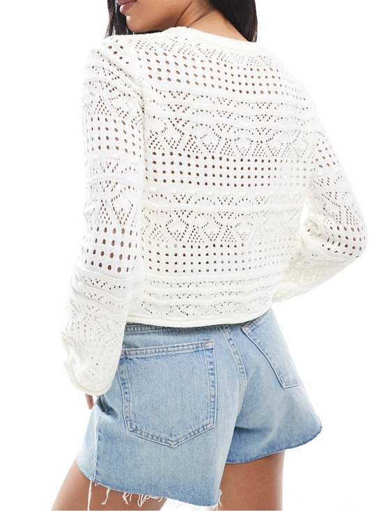 French Connection Sweaters - French Connection - Crew Neck Long Sleeve Crochet Bobble Knit Jumper - Medium